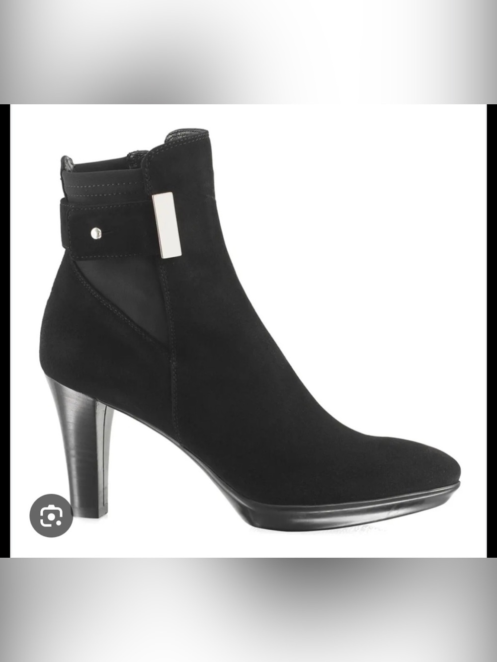 Aquatalia Ruby Dry Platform Ankle Boot Black Size 8 Women’s Classic Suede